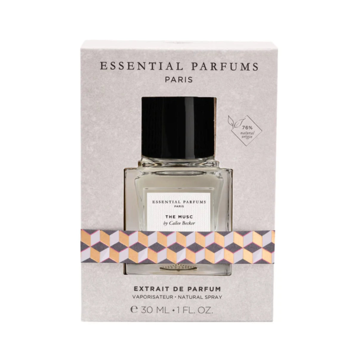 Essential Parfums The Musc Extrait perfume bottle with 30 ml capacity, featuring elegant packaging and a sleek design.