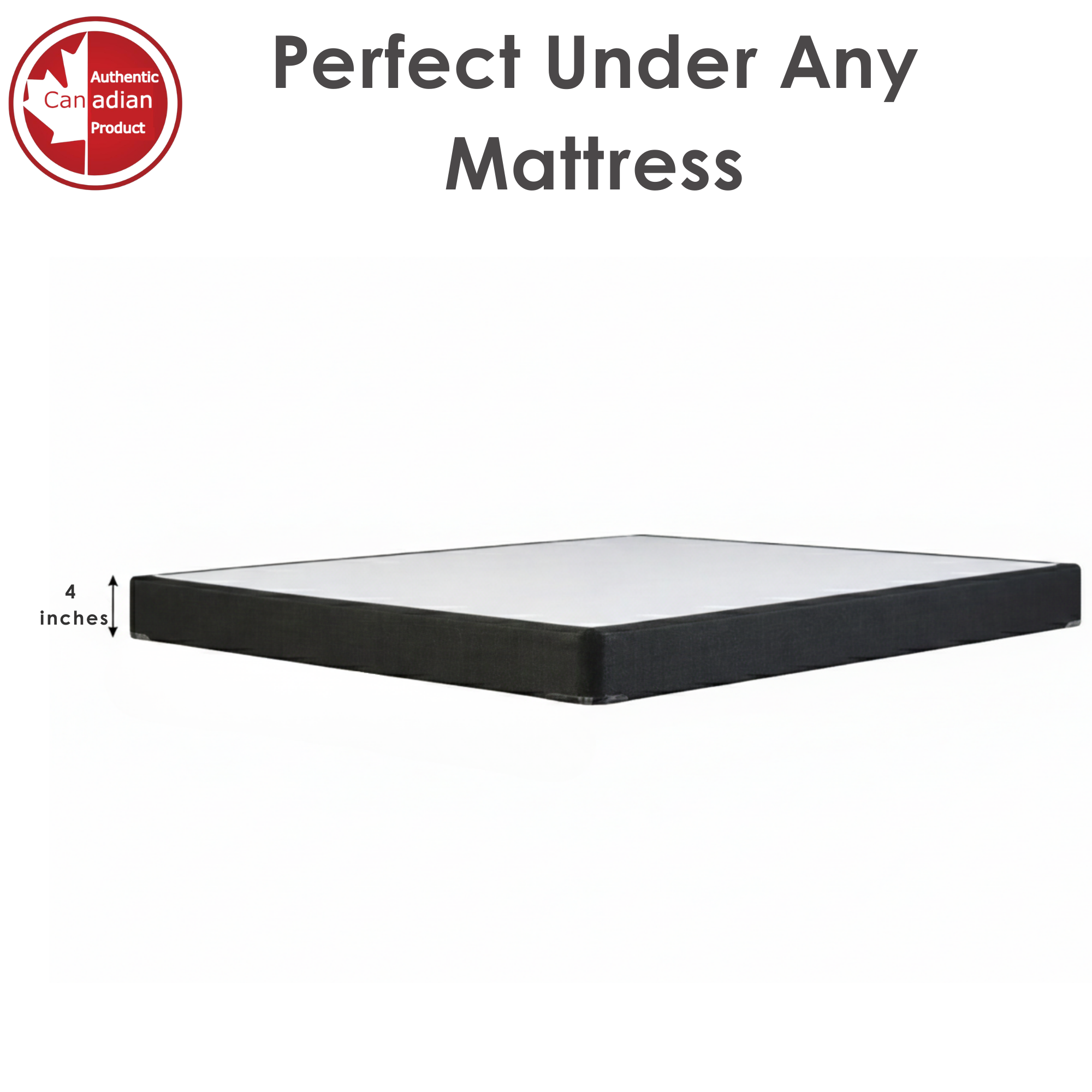 UltraFlex® Premium Solid Wood Box Spring Mattress Foundation 4" Low Profile - Twin, Double, Queen, King | Premium Heavy Duty Mattress Base, No Assembly Required, Compatible with All Mattress Types- Made in Canada - Shopthatapp.ca