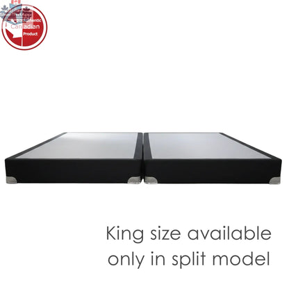 UltraFlex® solid wood box spring, 4-inch low profile foundation for all mattress sizes, heavy-duty, no assembly needed.