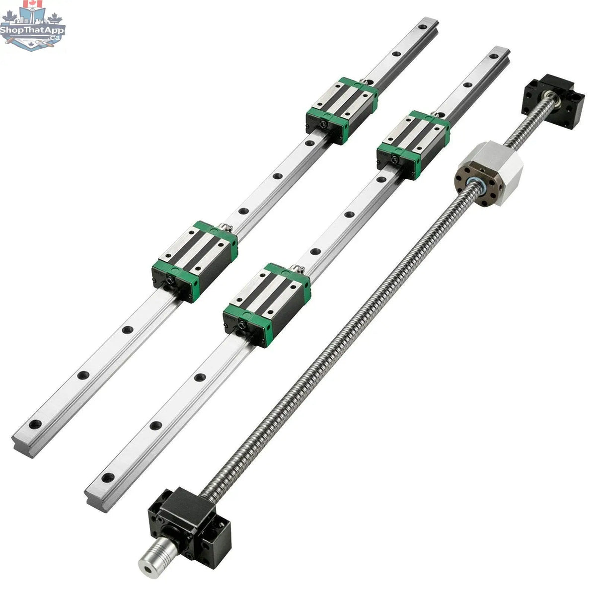 EX-STOCK Canada RM1605 Ballscrew Kit with 1000mm screw, BF12 BK12 coupling, and linear guide rail set for CNC machines and DIY projects