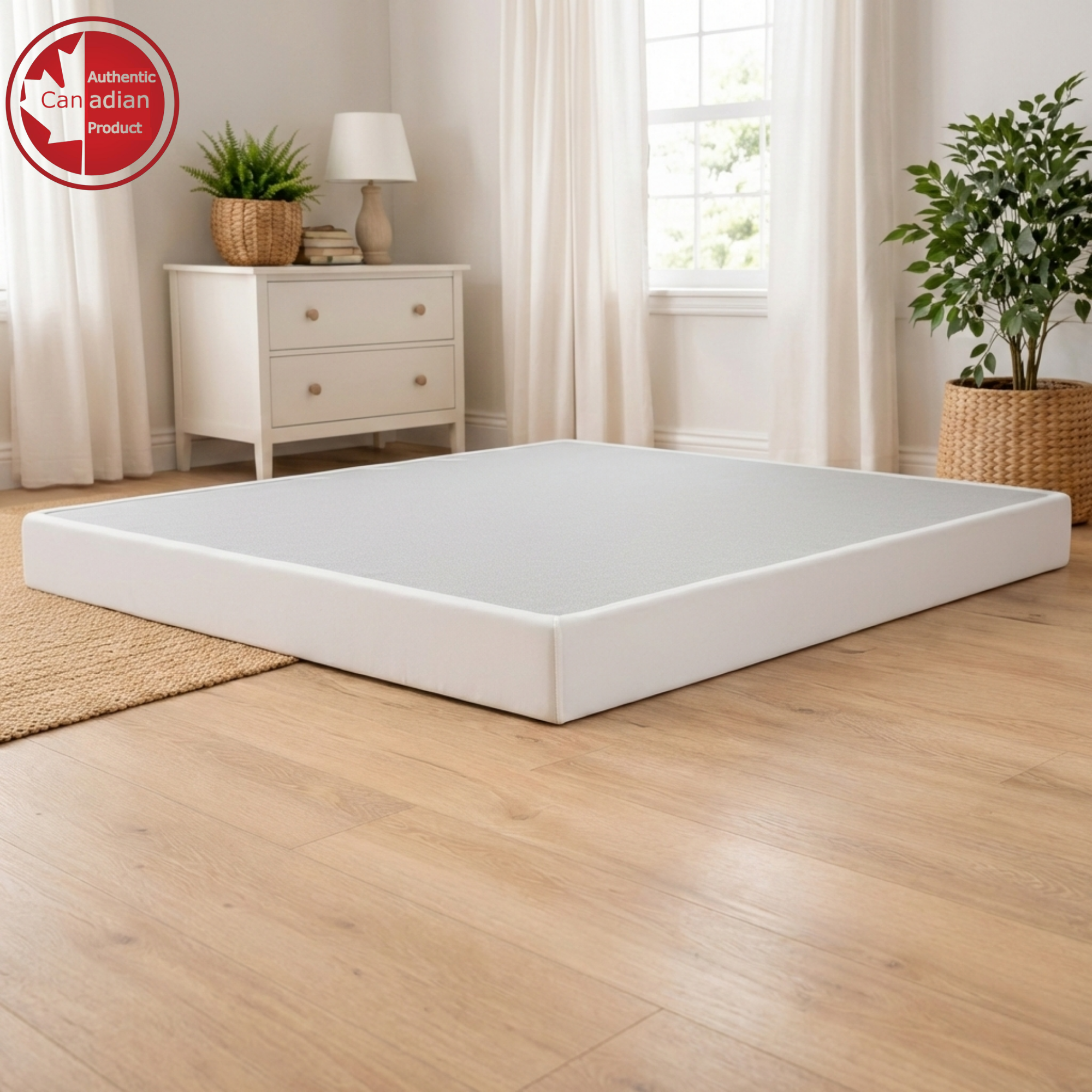 UltraFlex® Premium Solid Wood Box Spring Mattress Foundation 4" Low Profile - Twin, Double, Queen, King | Premium Heavy Duty Mattress Base, No Assembly Required, Compatible with All Mattress Types- Made in Canada - Shopthatapp.ca