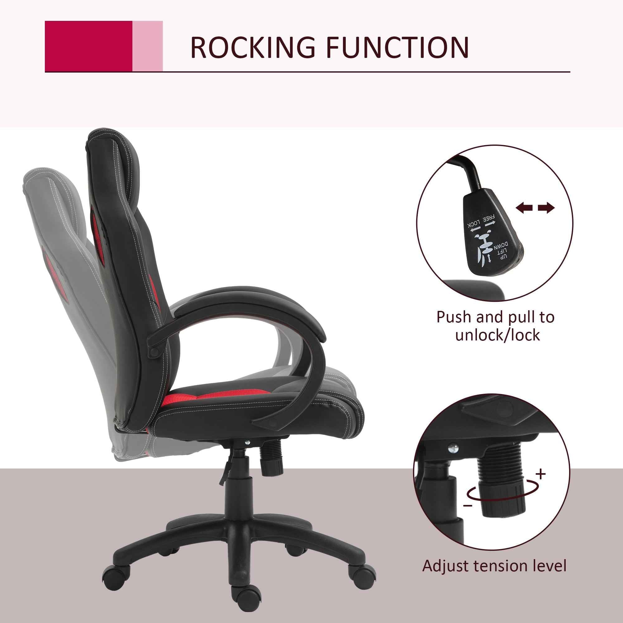 Foster Gaming-Office Chair-Red/Black