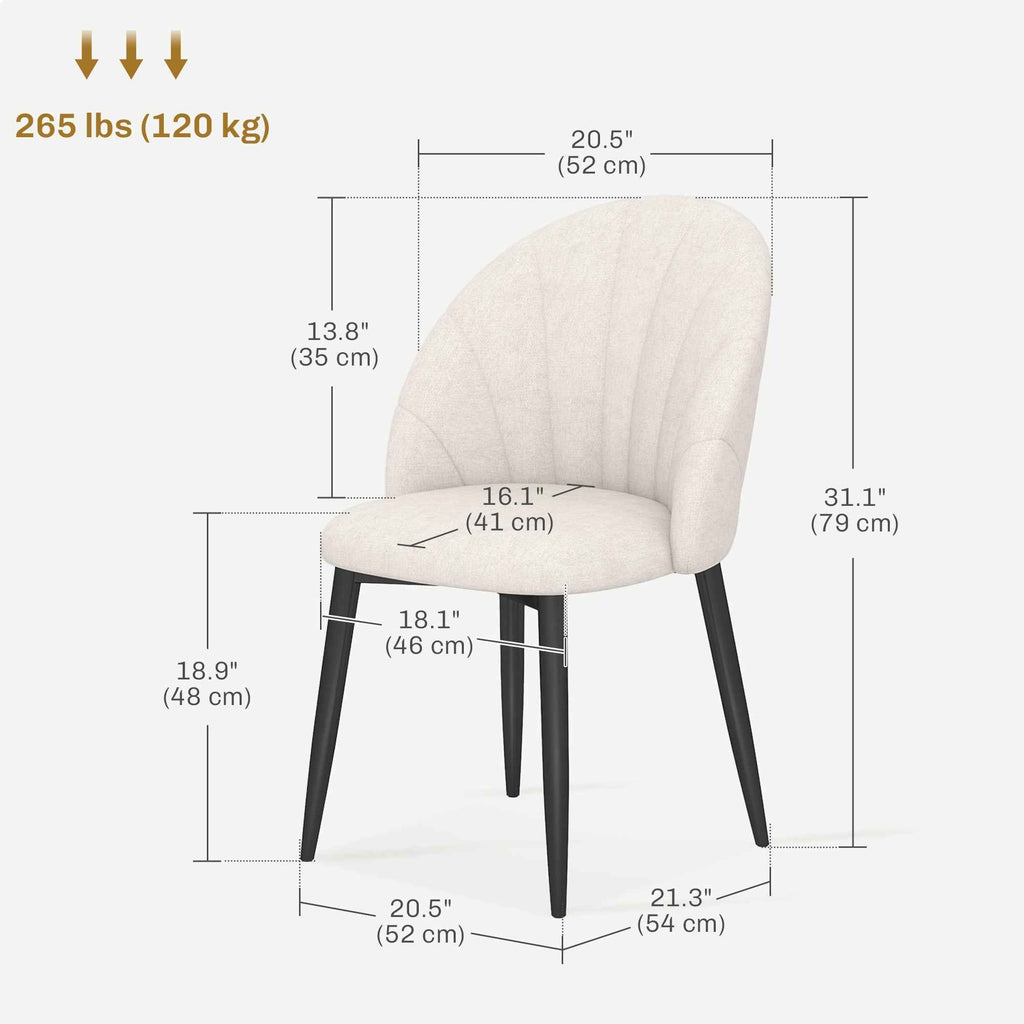 Skylar Modern Dining Chairs Set of 4-Cream White