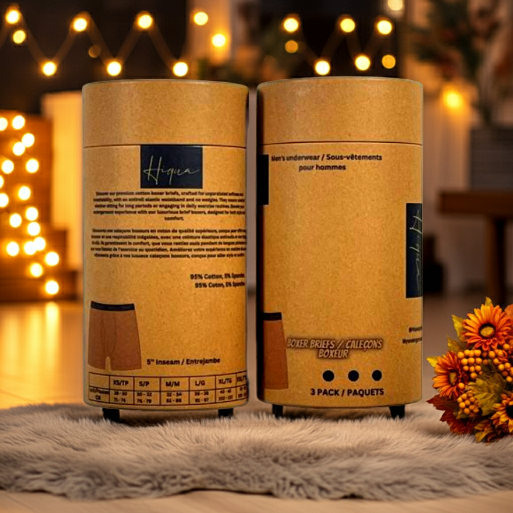 Men’s gift packaging with 3 Brief Boxers - Www.Shopthatapp.ca