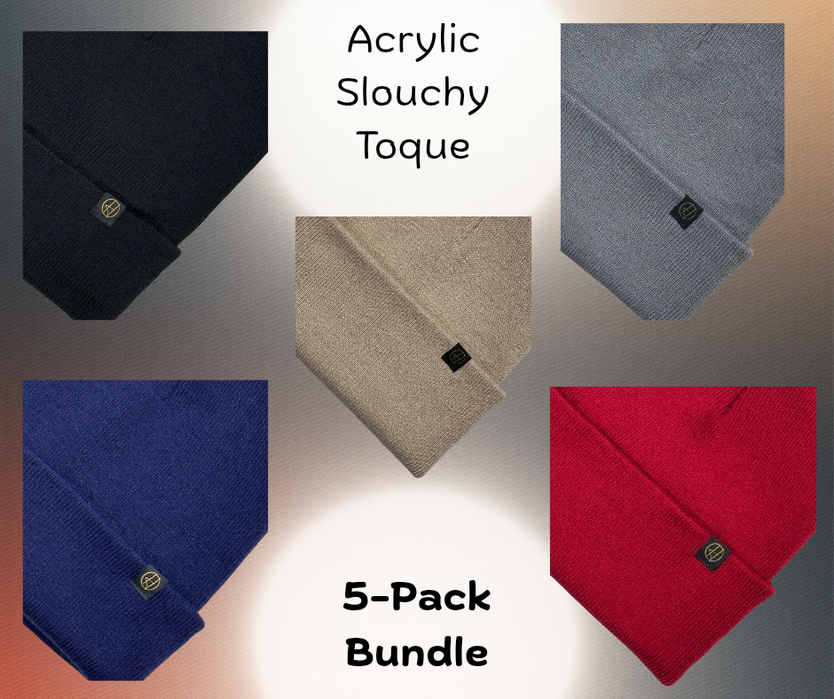 Acrylic Slouchy Toques - 5-Pack Bundle - Www.Shopthatapp.ca
