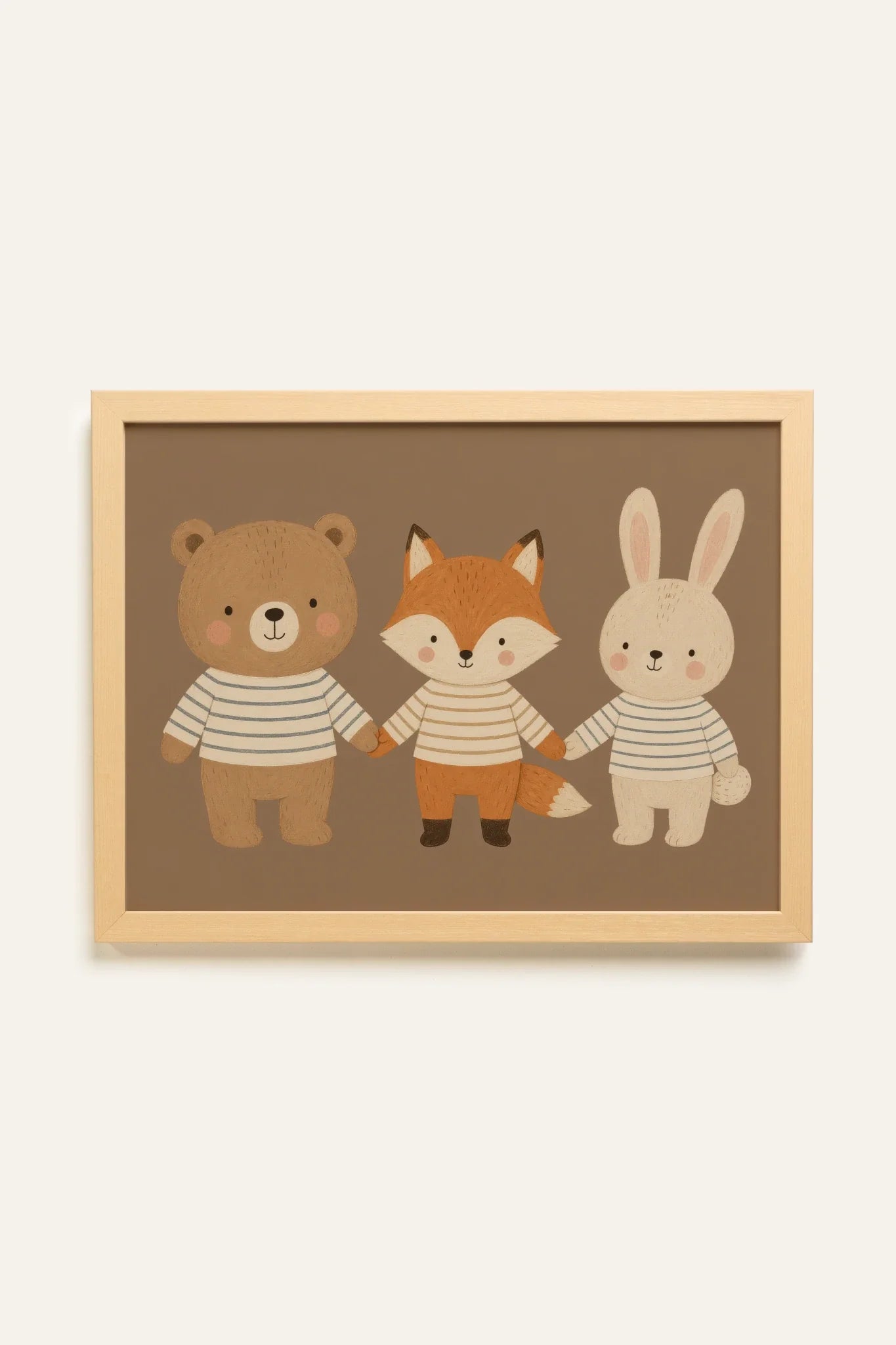 Best Friends Trio Canvas Art - Oeuvre sur toile rigide, encadré Naturel Clair (collective) - Shopthatapp.ca