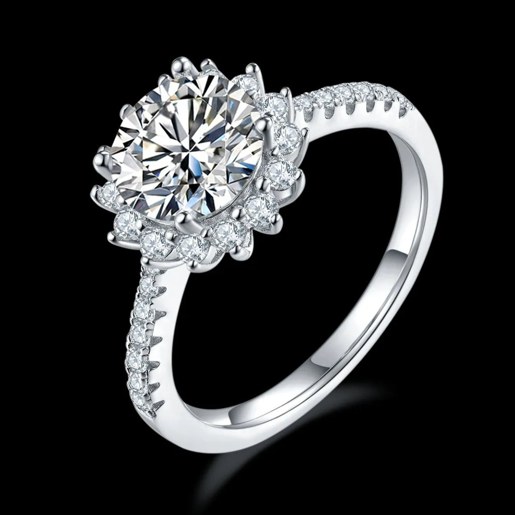 2 Carat Moissanite Silver Ring in 925 Sterling Silver - Shopthatapp.ca