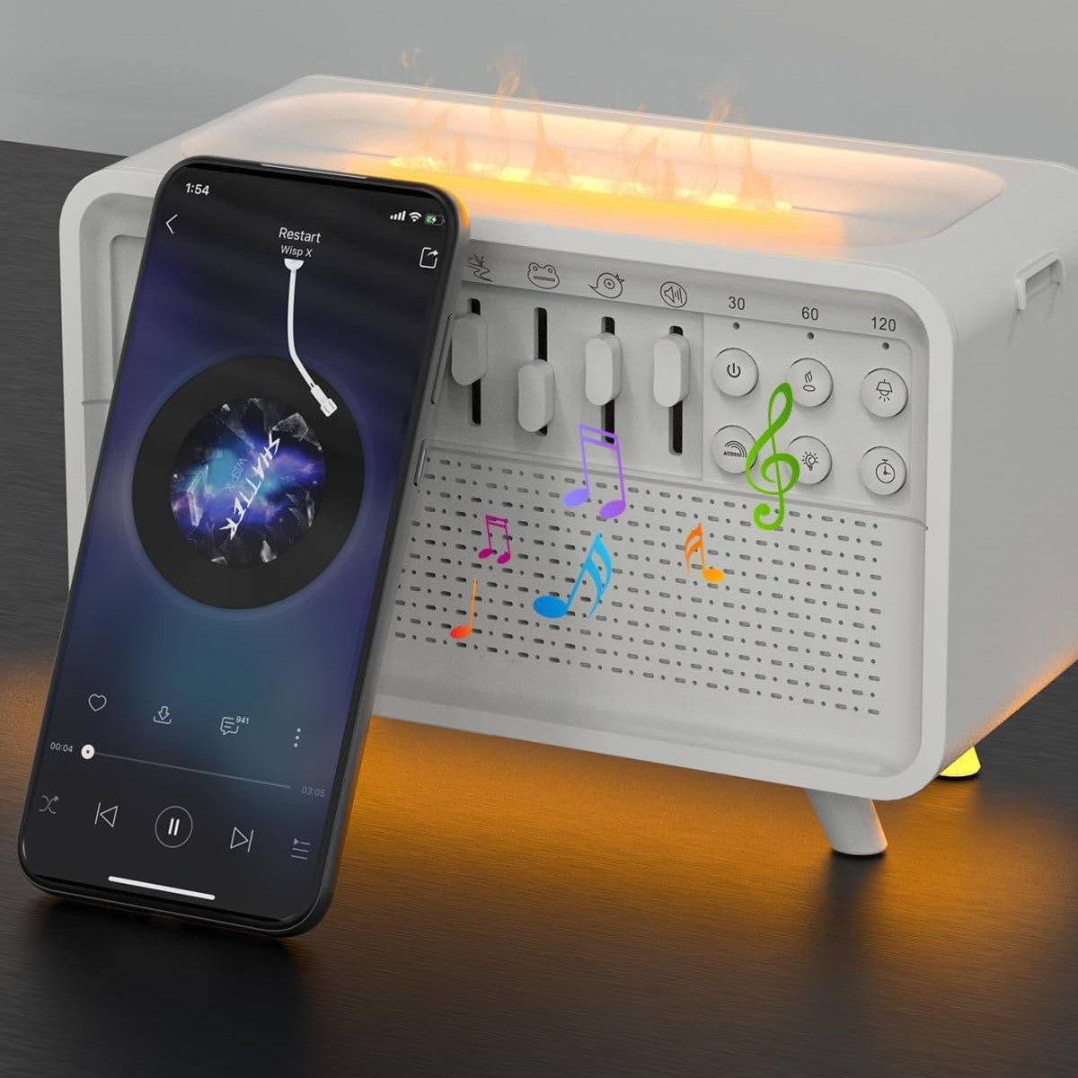 3 In 1 Bluetooth Sleep Aid - White Noise, Night Light, and Humidifier - Shopthatapp.ca