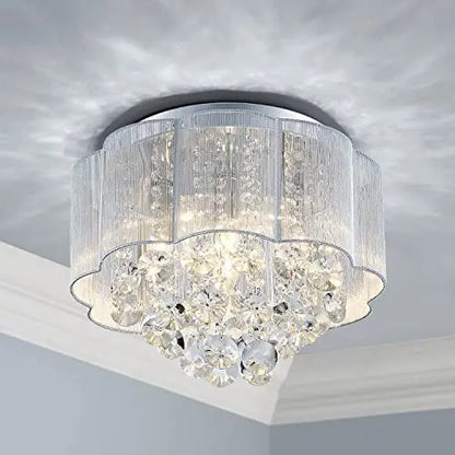 Crystal ceiling light fixture by AGV LIGHTING featuring elegant hanging crystal elements and a sleek modern design.