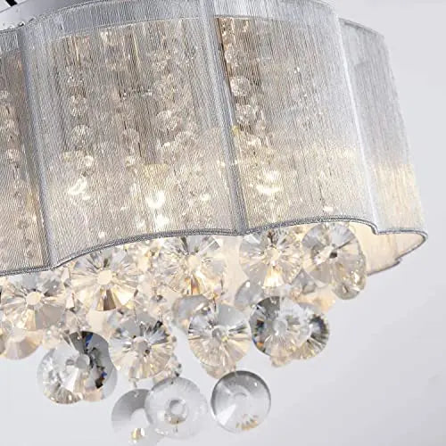 Elegant crystal ceiling light fixture by AGV LIGHTING featuring sparkling crystal details and sleek design for modern interior decor