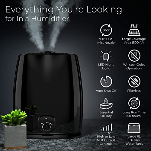 50-Hour Ultrasonic Humidifier for Long-Lasting Cool Mist Hydration - Shopthatapp.ca