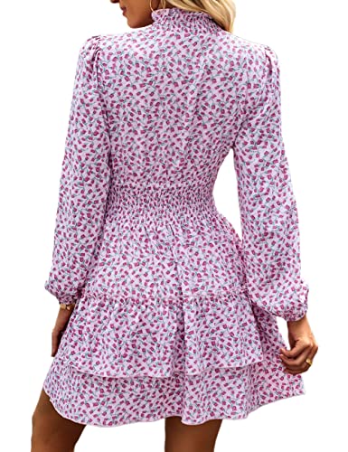 ADEWEL Women's Ruffle Mini Dress - Long Sleeve Mock Neck with Stylish Ruffles - Shopthatapp.ca