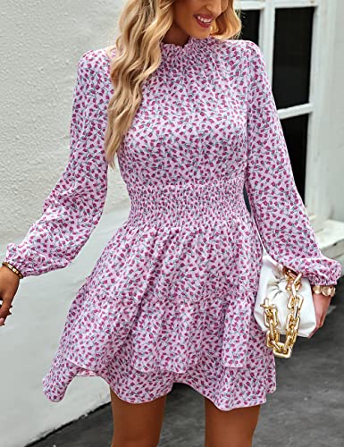 ADEWEL Women's Ruffle Mini Dress - Long Sleeve Mock Neck with Stylish Ruffles - Shopthatapp.ca
