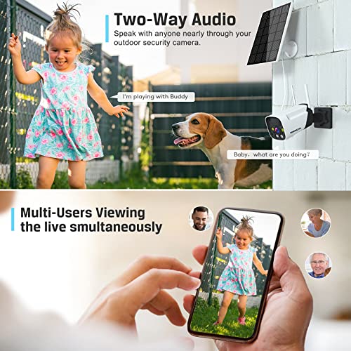 2K Wireless Outdoor Security Camera - Solar Battery Powered System - Shopthatapp.ca