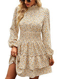 ADEWEL Women's Ruffle Mini Dress - Long Sleeve Mock Neck with Stylish Ruffles - Shopthatapp.ca