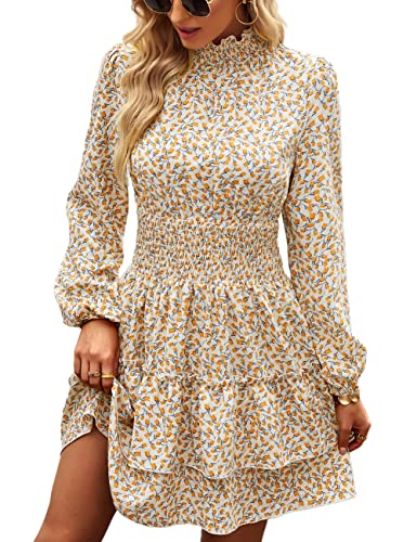 ADEWEL Women's Ruffle Mini Dress - Long Sleeve Mock Neck with Stylish Ruffles - Shopthatapp.ca