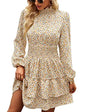 ADEWEL women's long sleeve mock neck ruffle mini dress with stylish ruffle details and a flattering fit.