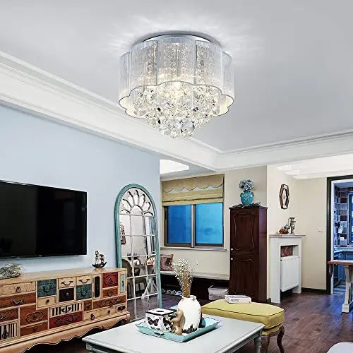 Crystal ceiling light fixture by AGV LIGHTING with sparkling crystal accents and elegant design, ideal for sophisticated interior lighting.