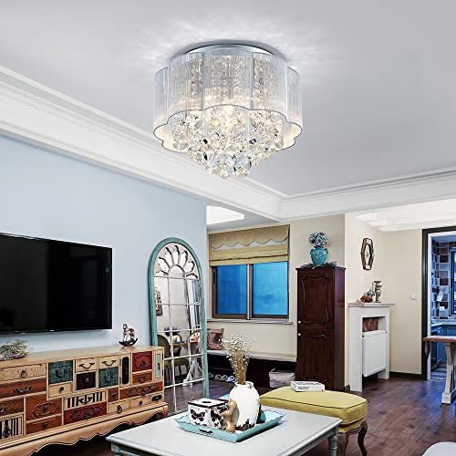 AGV LIGHTING 20102 Crystal Ceiling Light Fixture - Elegant Lighting Solution - Shopthatapp.ca