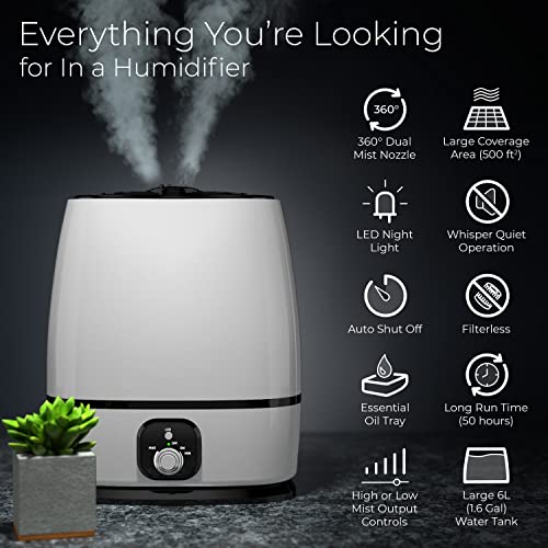 50-Hour Ultrasonic Humidifier for Long-Lasting Cool Mist Hydration - Shopthatapp.ca