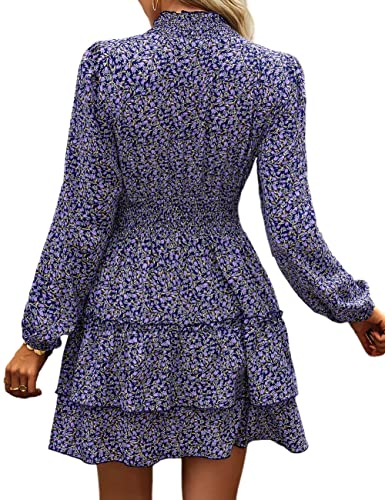 ADEWEL Women's Ruffle Mini Dress - Long Sleeve Mock Neck with Stylish Ruffles - Shopthatapp.ca