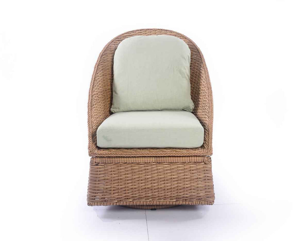 Emmett 3-Piece Wicker Outdoor Swivel Chair Bistro Set