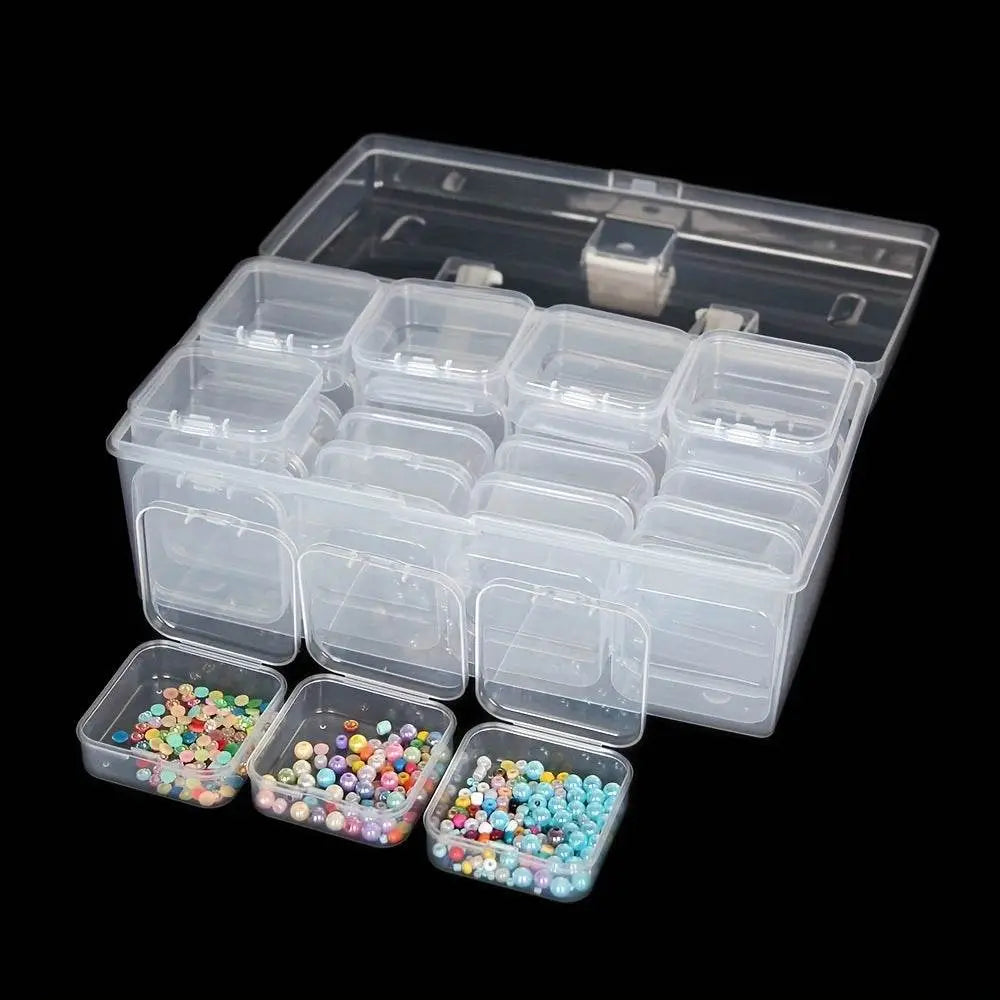 Large 32-grid plastic storage box by EX-STOCK Canada, portable organizer with spacious compartments for versatile storage.