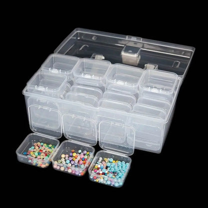 Large 32-grid plastic storage box by EX-STOCK Canada, portable organizer with spacious compartments for versatile storage.