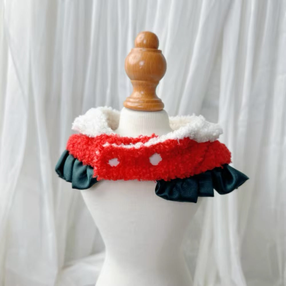 Christmas Pet Bandana – Festive Fur-Trim Holiday Accessory - Shopthatapp.ca