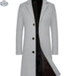 Men's Casual Extended Above The Knee Woolen Trench Coat - Shopthatapp.ca
