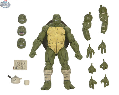 Battle-damaged Teenage Mutant Ninja Turtles Ronin action figure from Toy Snowman, featuring detailed last Ronin collectible toy.