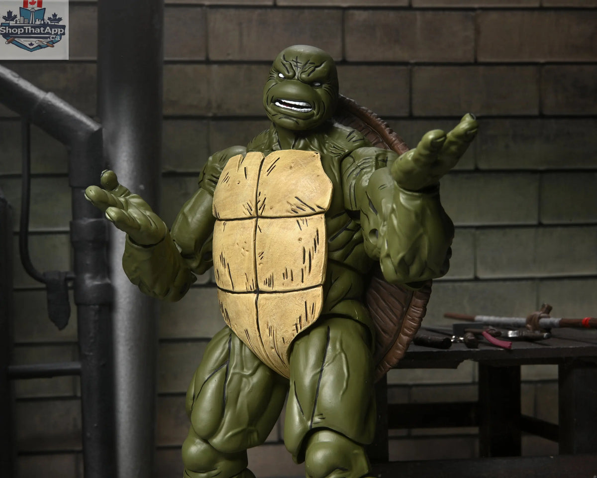 Toy Snowman Teenage Mutant Ninja Turtles Ronin action figure with battle damage from Last Ronin, detailed collectible toy.