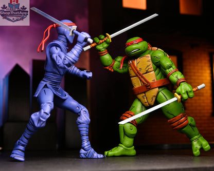 Toy Snowman Teenage Mutant Ninja Turtles Leonardo 7-inch action figure from Mirage Comics, detailed collectible toy.