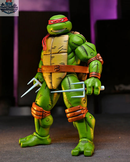 7-inch Teenage Mutant Ninja Turtles Raphael action figure by Toy Snowman, collectible toy from Mirage Comics series.