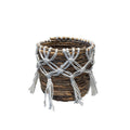 Banana Leaf Macrame Planter Basket with Tassel Accents - Shopthatapp.ca