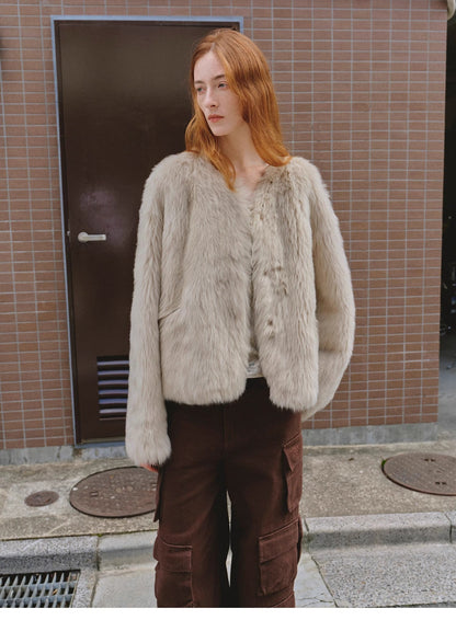 Darcy Manor Sheepskin Coat - Imported Tuscan Straight Wool Short Fur with Sweetheart Collar - Shopthatapp.ca