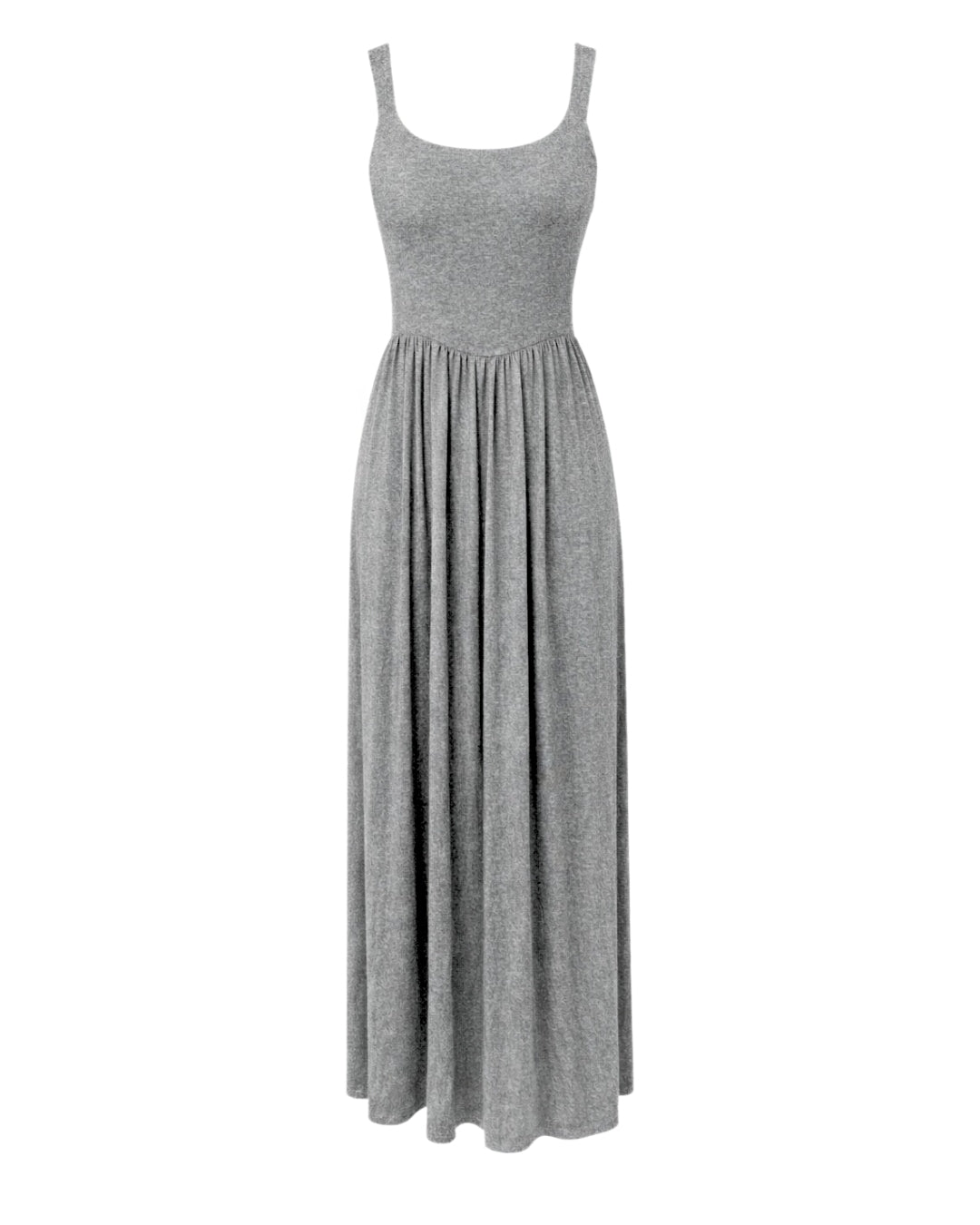 Dawn Sleeveless Silky Maxi Dress - Flowing Grey Jersey Elegance - Shopthatapp.ca