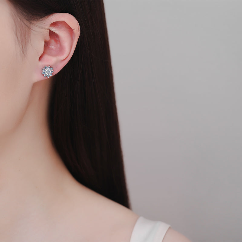 925 Sterling Silver Moissanite Earrings - Luxurious Zircon Stud Design - Shopthatapp.ca