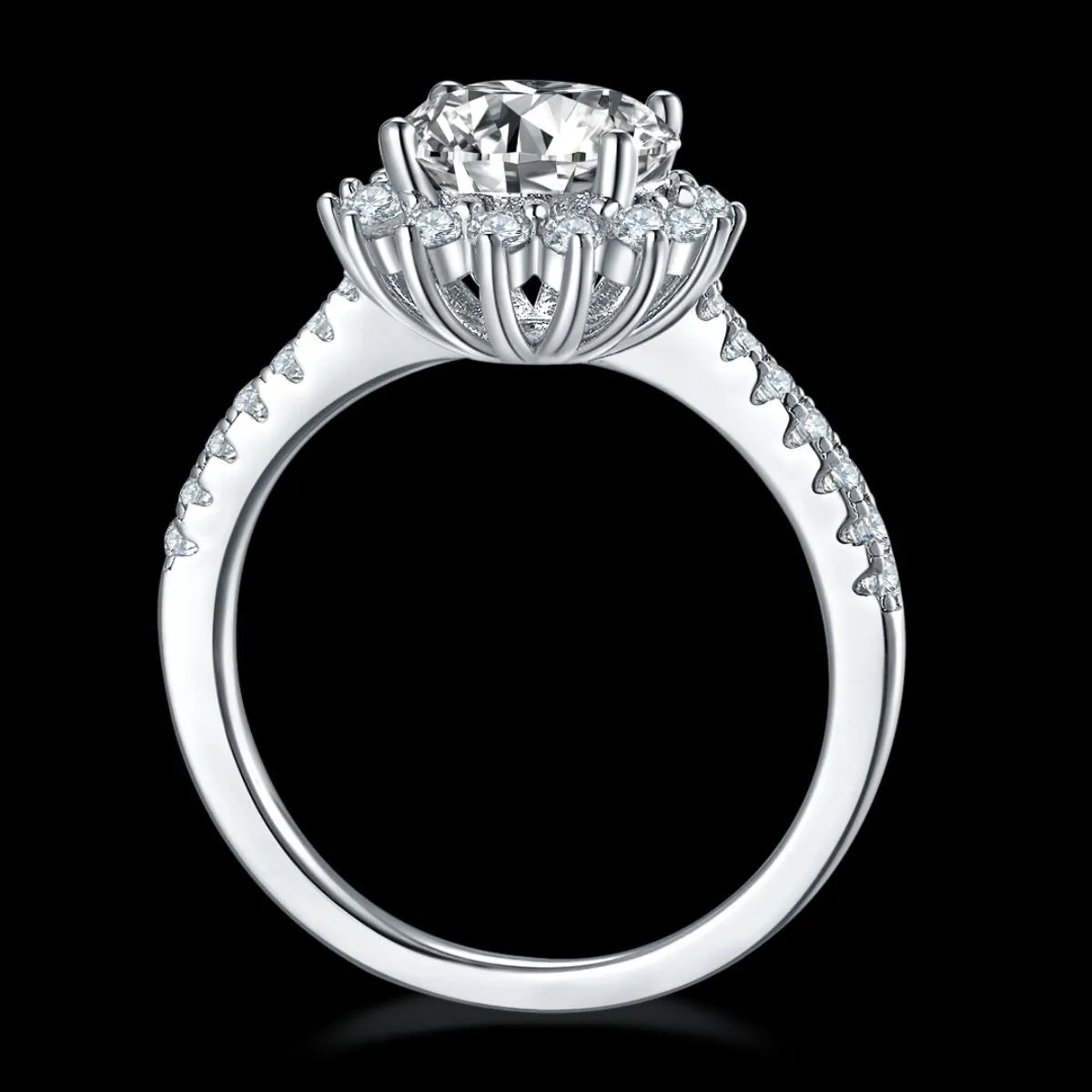 2 Carat Moissanite Silver Ring in 925 Sterling Silver - Shopthatapp.ca