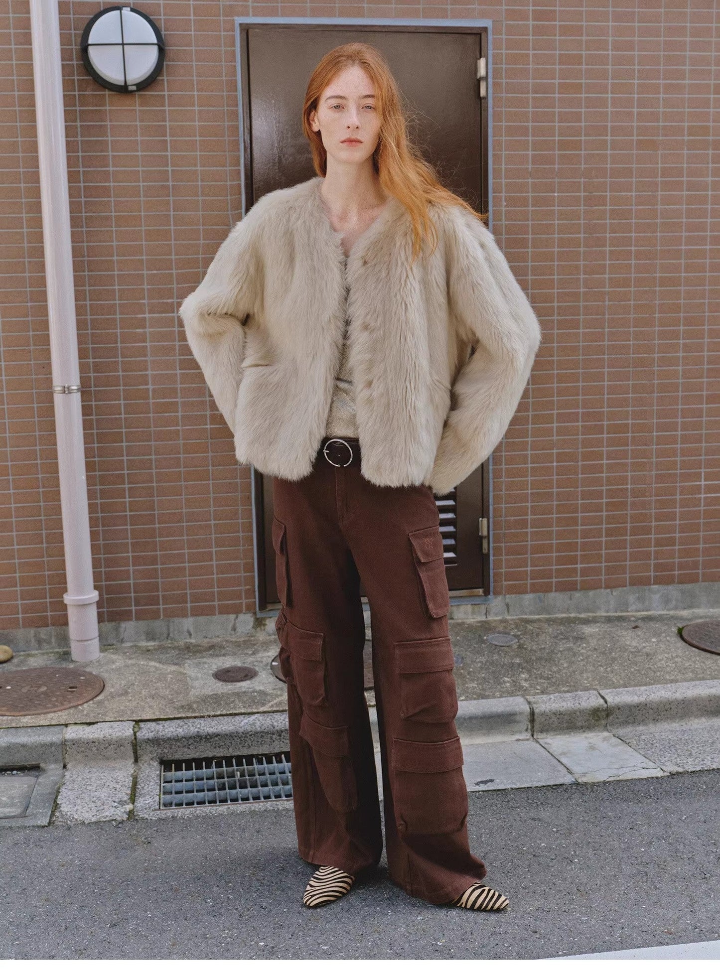 Darcy Manor Sheepskin Coat - Imported Tuscan Straight Wool Short Fur with Sweetheart Collar - Shopthatapp.ca