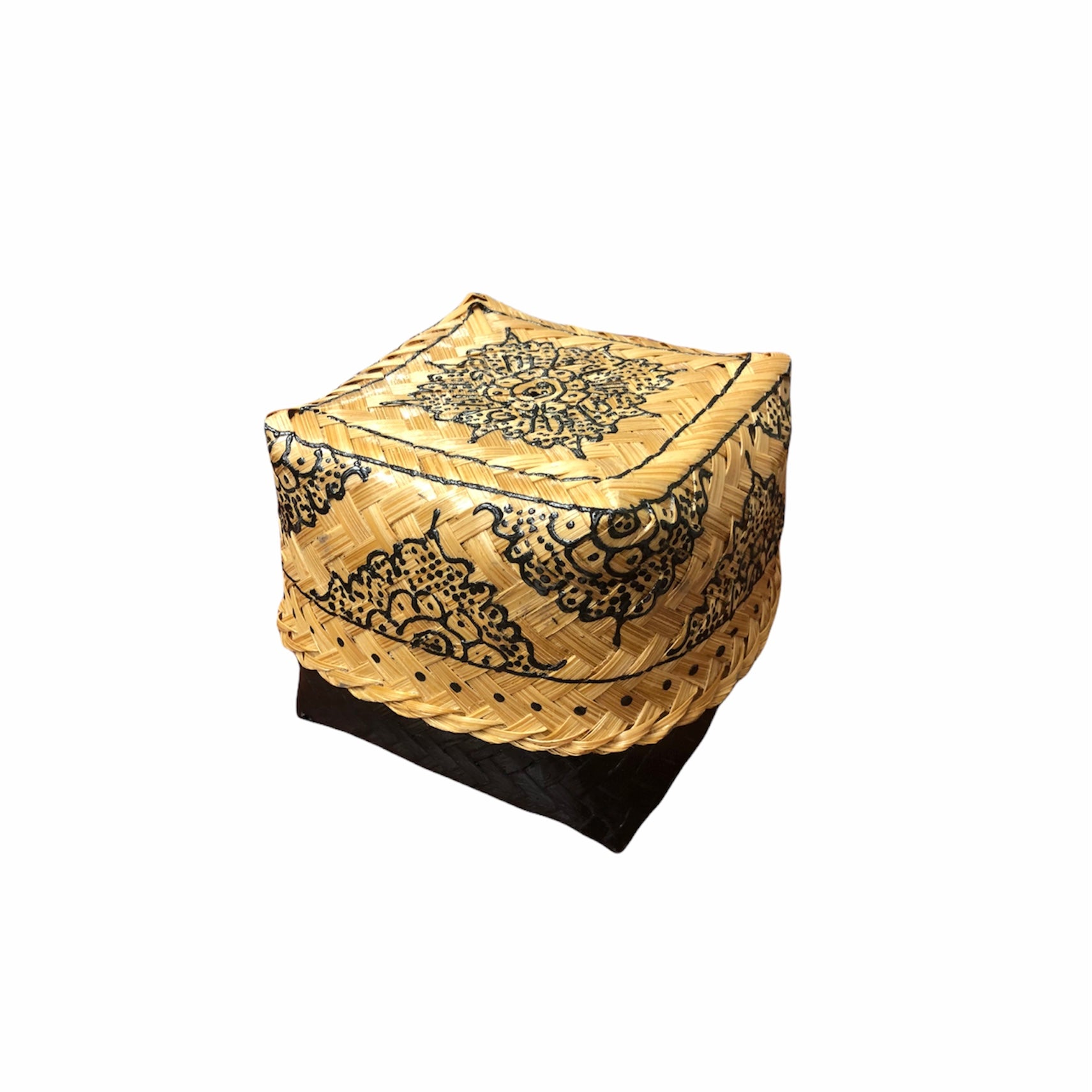 Black Henna Rattan Box - Shopthatapp.ca