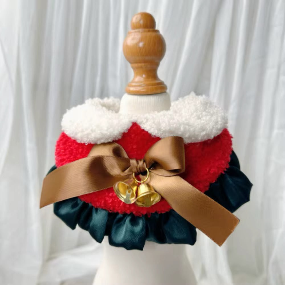 Christmas Pet Bandana – Festive Fur-Trim Holiday Accessory - Shopthatapp.ca
