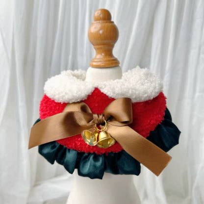 Christmas Pet Bandana – Festive Fur-Trim Holiday Accessory - Shopthatapp.ca