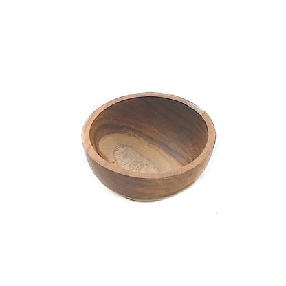 Wooden spice bowl from Suzie Blue Canada, used as stylish home decor for organizing spices or small items.