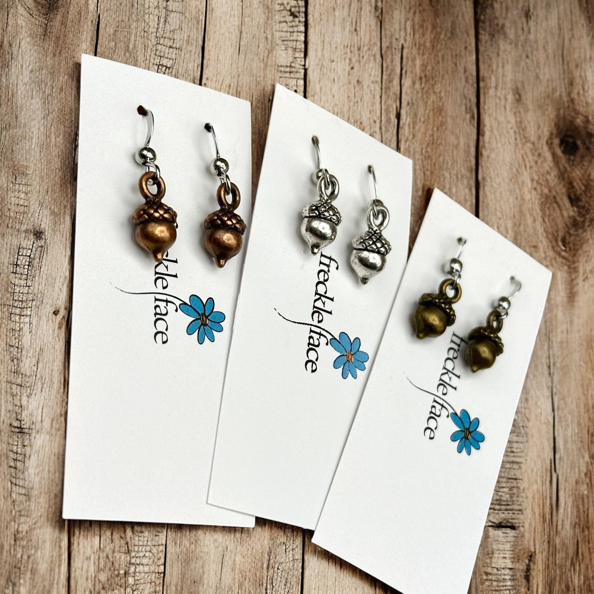 Simple Acorn Earrings – Minimalist Autumn-Inspired Earrings in Mixed Metals - Shopthatapp.ca