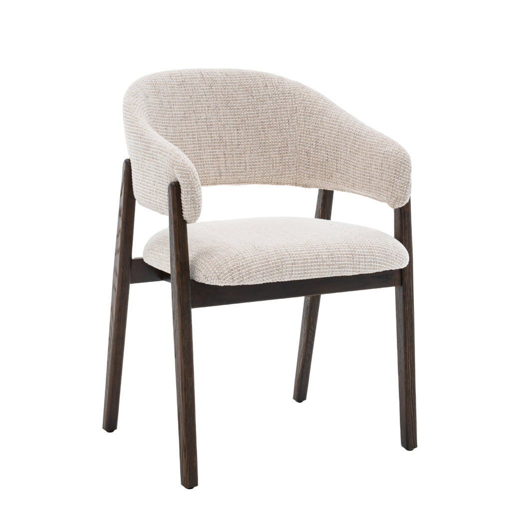 Fiol Dining Chair – Beige Upholstery & Dirty Oak Wood Frame - Www.Shopthatapp.ca