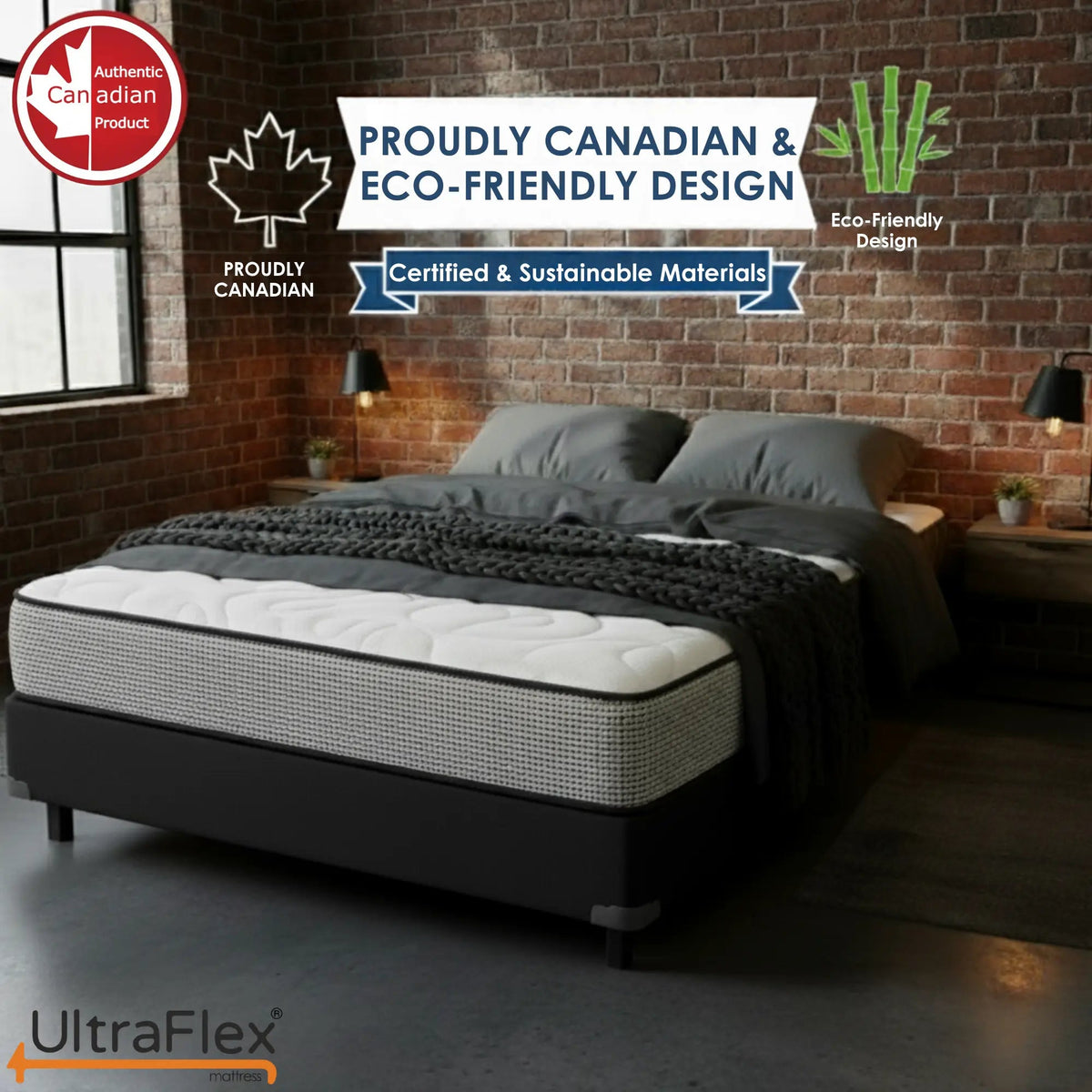 UltraFlex DreamWeaver mattress and boxspring set with pocket coil hybrid, cooling gel foam, and edge support for orthopedic comfort.
