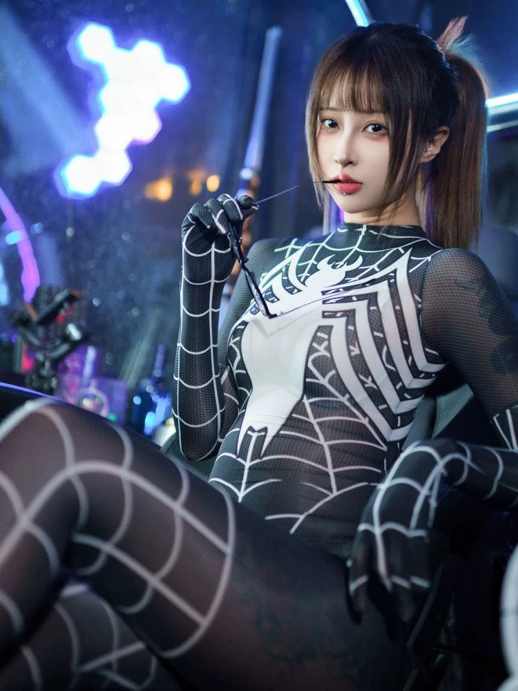 Super Hero Spider Sheer 10D Nylon Full Bodysuit Body Stocking Lingerie - Shopthatapp.ca