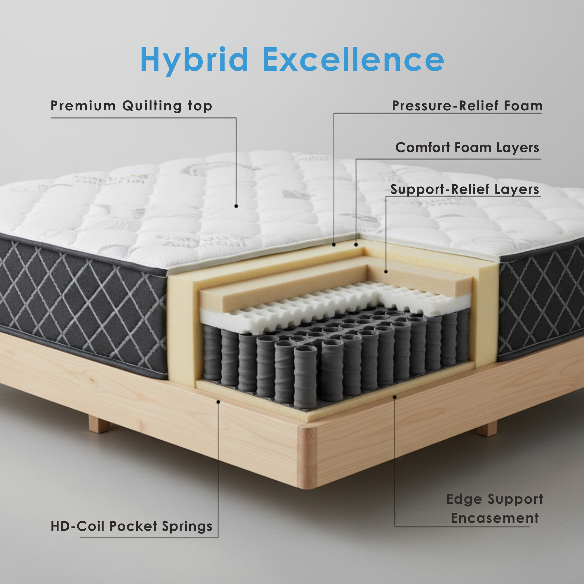 UltraFlex® SUMMIT Firm Pocket Coil Hybrid Mattress – Canadian-Made Orthopedic Support with Cooling Gel Foam, Quilted Top, Breathable & Hypoallergenic Comfort, Edge Support & Motion Isolation - Shopthatapp.ca