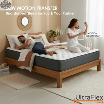 UltraFlex® STELLAR mattress and boxspring set with cooling gel, soy foam, and quilted top, medium firm orthopedic support.